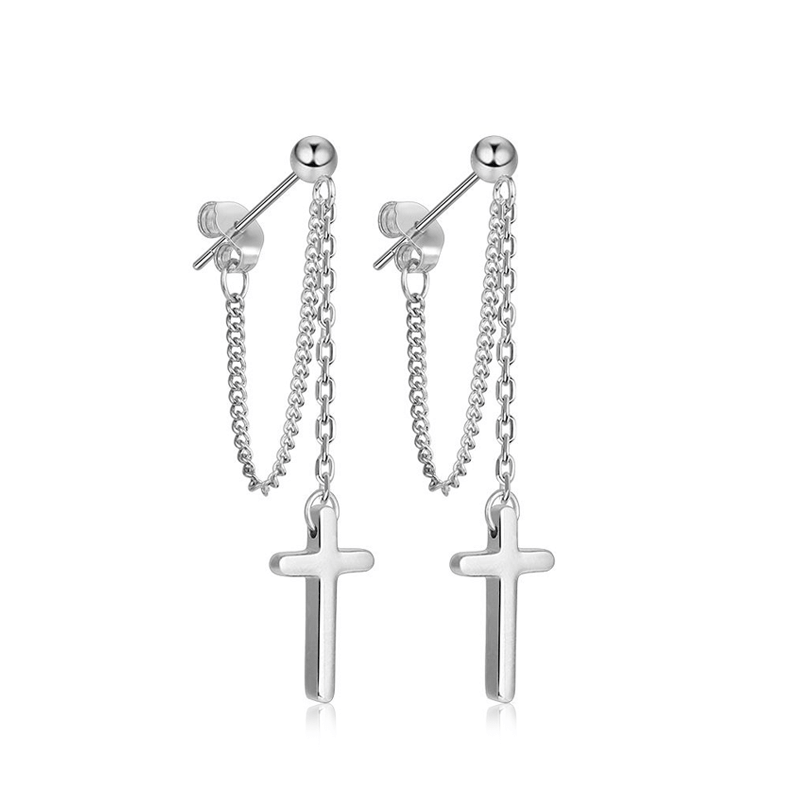 YELLOW GOLD DANGLE CROSS EARRINGS - Howard's Jewelry Center