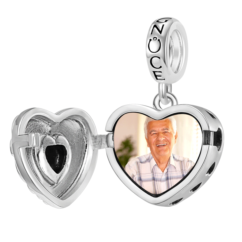 Openable Personalized Photo Heart Pendant Dangle Charm gnoce