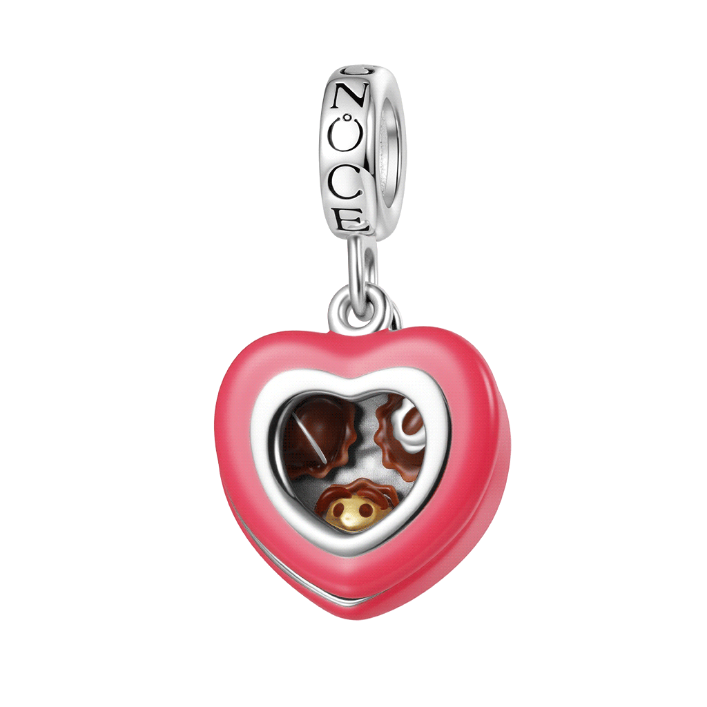 Bee in Chocolate Heart Box Pendant