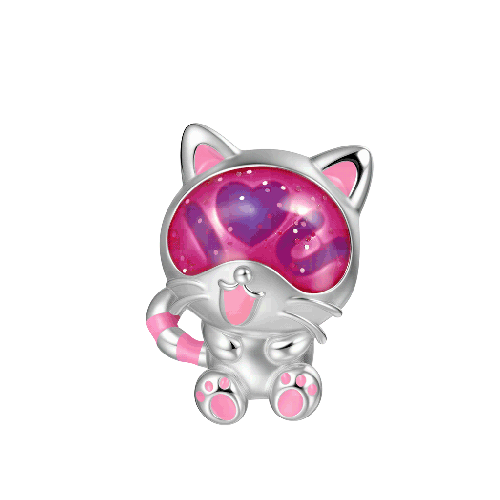 Secret Message 'Love U' Cat Charm