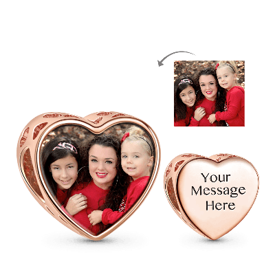 Heart Hallow Engravable Photo Charm