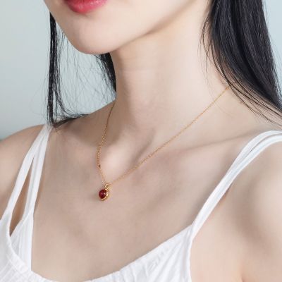 Ruby Moissanite Necklace
