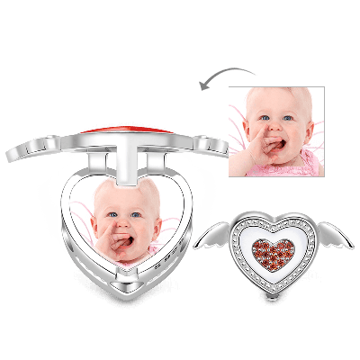 Heart with Wings Photo Charm