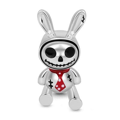 Skeleton Bunny Doll Charm