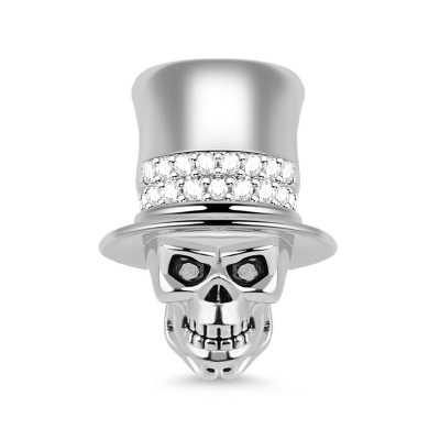 Skull Wears Hat Charm
