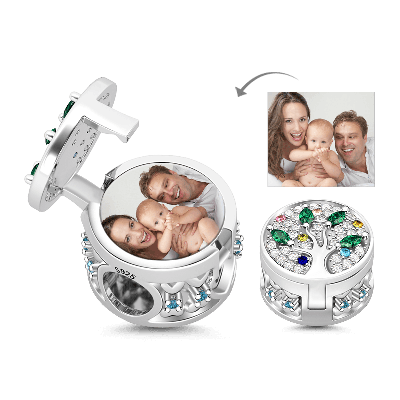 Family Tree Locket Photo Charm