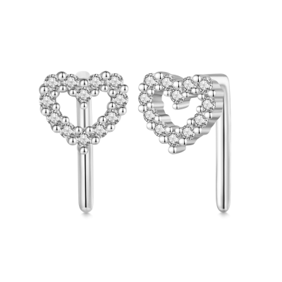 Heart L-shaped  Stud Earrings