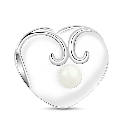 Heart Shape Pearl Charm