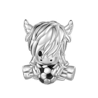 Football Highland Cow Charm