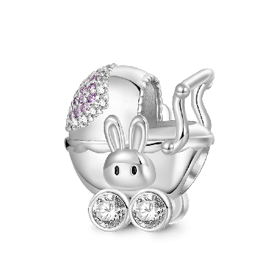 Bunny Baby Carriage Charm