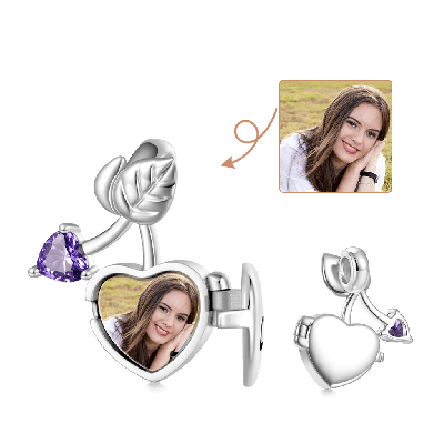 Cherry Heart Photo Charm