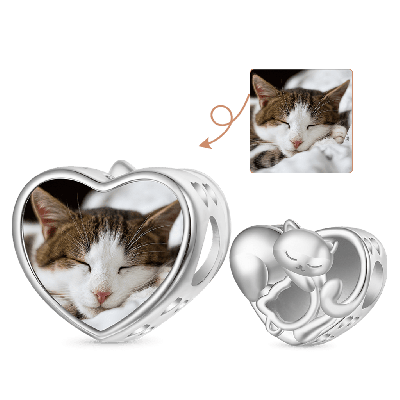 Cat Love Photo Charm