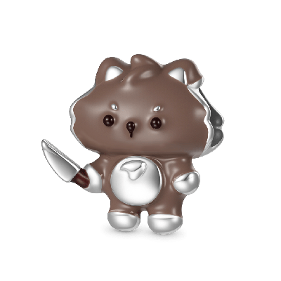 Stabby Knife Wolfy Charm