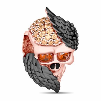 Skull with Angel Wings Charm