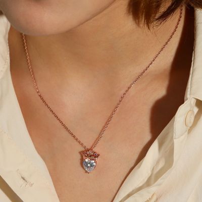 Heart with Crown Necklace