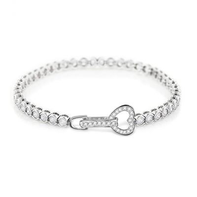 Heart Shape Buckle Tennis Bracelet