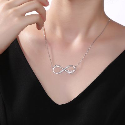 2 Names Infinity CZ Necklace