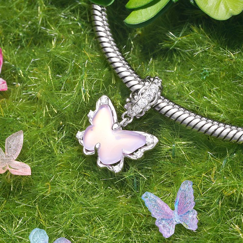 Pandora pink butterfly necklace shop