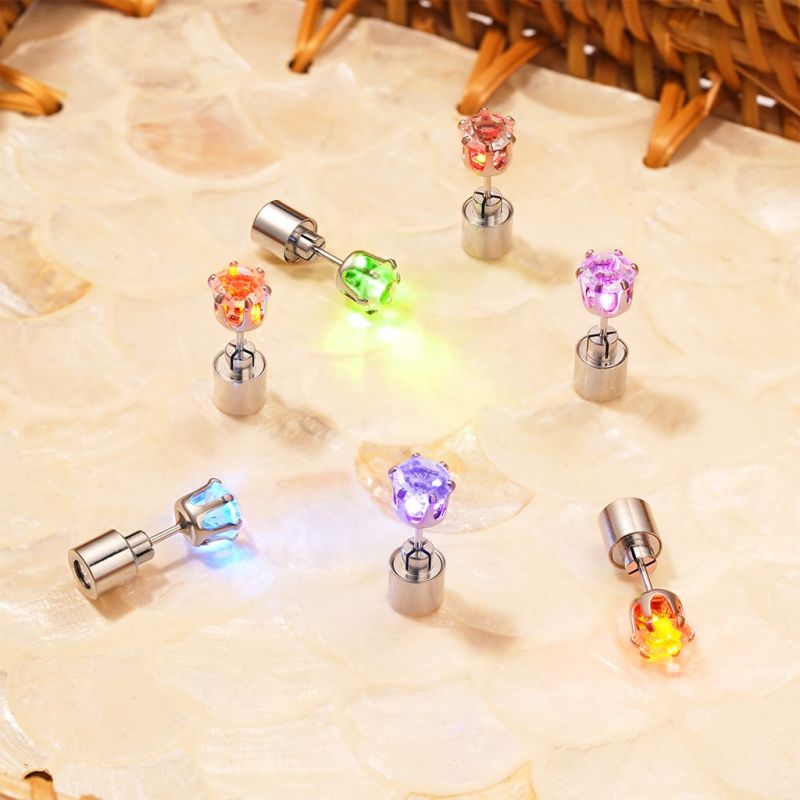 Blue light up earrings discount