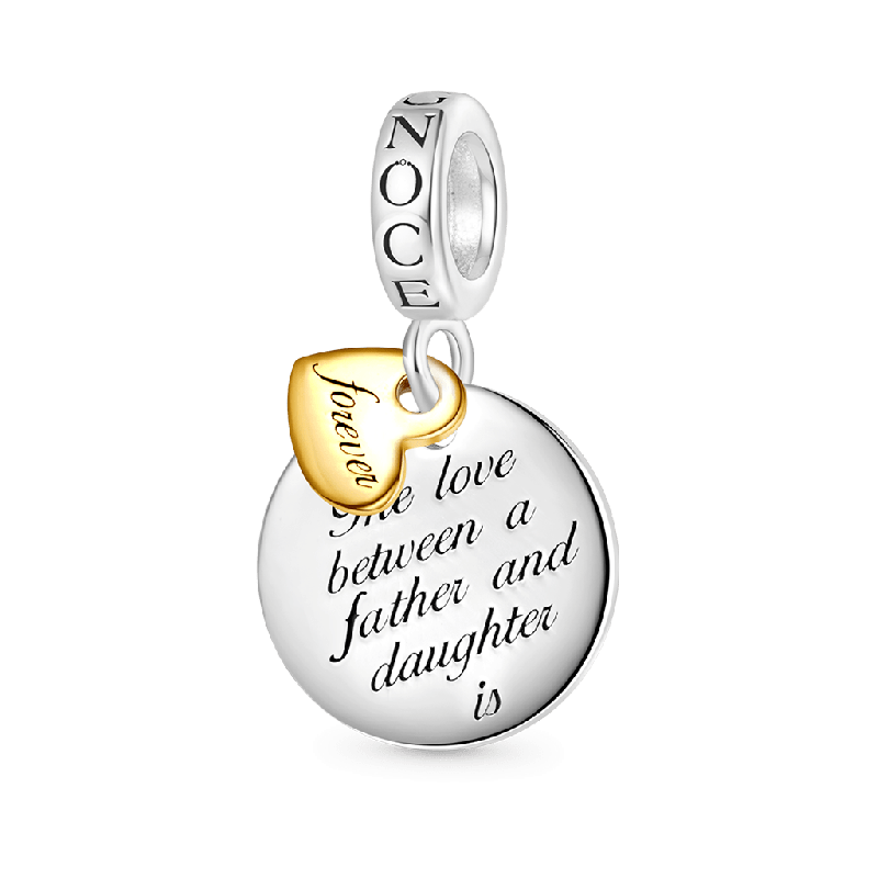 Gnoce Unique Father Daughter Emotional Heart Pendant Charm gnoce