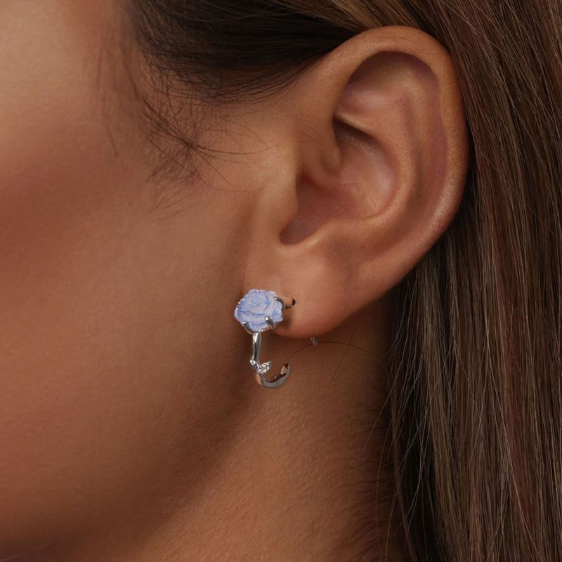 Gnoce Light Blue Rose Stud Earrings gnoce