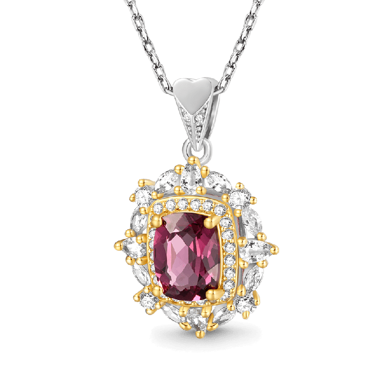 Gnoce Natural Red Garnet Necklace